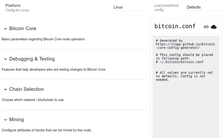 Announcing the Bitcoin Core Config Generator